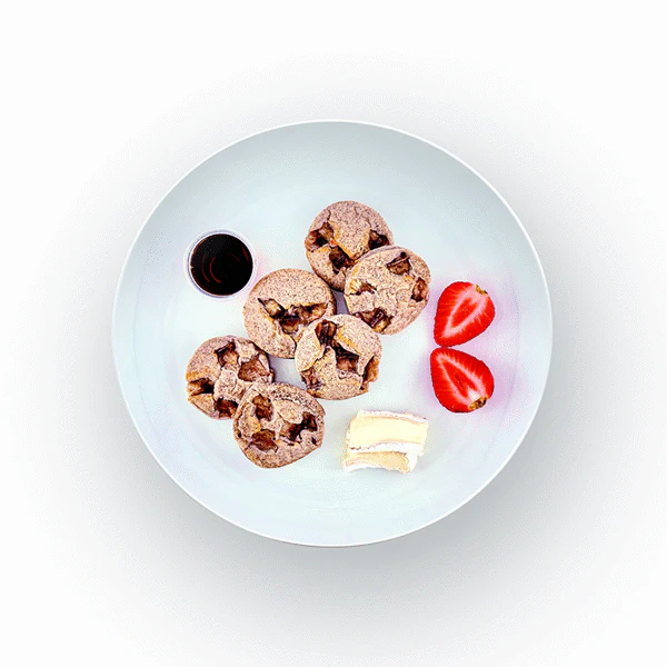 Banana Pancakes with Strawberries and Brie